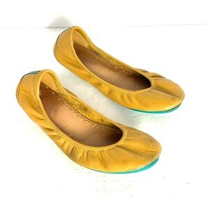 Tieks by Gavrieli Yellow Mustard Leather Foldable Ballet Shoes Women's Size 7